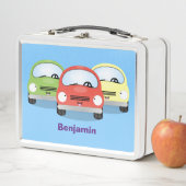 かわいいかわいい車の漫画イラストレーション メタルランチボックス (インサイチュ)