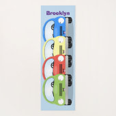 かわいいかわいい車の漫画イラストレーション ヨガマット (裏面)