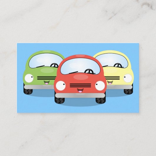かわいいかわいい車の漫画イラストレーション 名刺 (裏面)