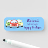 かわいいかわいい車の漫画イラストレーション 名札 (インサイチュ)