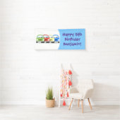 かわいいかわいい車の漫画イラストレーション 横断幕 (インサイチュ)