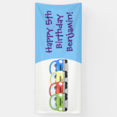 かわいいかわいい車の漫画イラストレーション 横断幕 (縦)