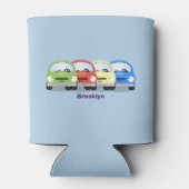 かわいいかわいい車の漫画イラストレーション 缶クーラー (裏面)