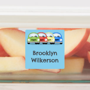 かわいいかわいい車の漫画パーソナライズされた ラベル