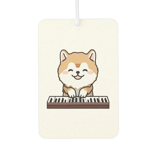 かわいいかわいい遊犬のピアノ鍵盤 カーエアーフレッシュナー (正面)