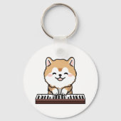 かわいいかわいい遊犬のピアノ鍵盤 キーホルダー (正面)