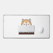 かわいいかわいい遊犬のピアノ鍵盤 デスクマット (キーボード&マウス)