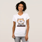 かわいいかわいい遊犬のピアノ鍵盤 Tシャツ (正面フル)