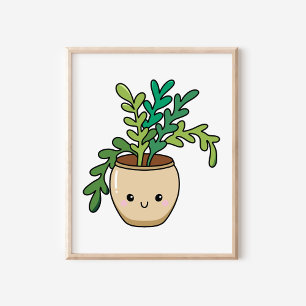 かわいいかわいい鉢植えアート ポスター