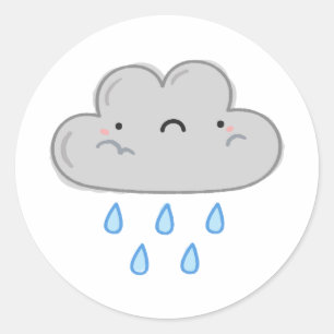 かわいいかわいい雨雲 ラウンドシール