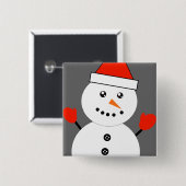 かわいいかわいい雪だるま 缶バッジ (正面&裏面)
