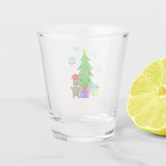 かわいいかわいい顔クリスマスツリーシーン， ZSG ショットグラス (裏面)