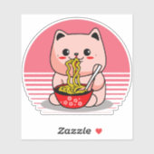 かわいいかわいい食べ物猫ラーメン シール (シート)