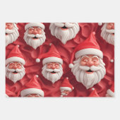 かわいいかわいい3Dサンタ ラッピングペーパーシート (正面3)