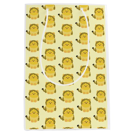 かわいいかわいい-スタイルヒョウ抱き枕 ミディアムペーパーバッグ (正面)