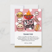 かわいいかわいいBBQパーティーベビーシャワー サンキューカード (正面)