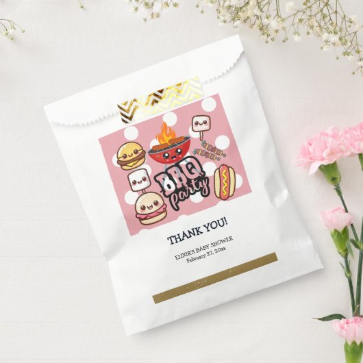 かわいいかわいいBBQパーティーベビーシャワー フェイバーバッグ (封をした状態)