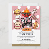 かわいいかわいいBBQパーティーベビーシャワー 招待状 (正面)