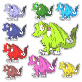 かわいいかわいいSDフューリードラゴンズファンタジーイラストレーション シール