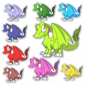 かわいいかわいいSDフューリードラゴンズファンタジーイラストレーション シール