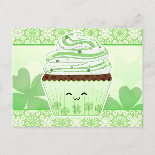 かわいいかわいいSt patricks dayカップケーキ ポストカード (正面)
