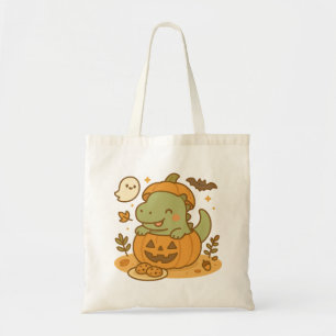 かわいいかわいいTレックス恐竜ハロウィンカボチャ トートバッグ