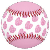 かわいいかわいらしピンクのハートパターン名 ソフトボール (正面)