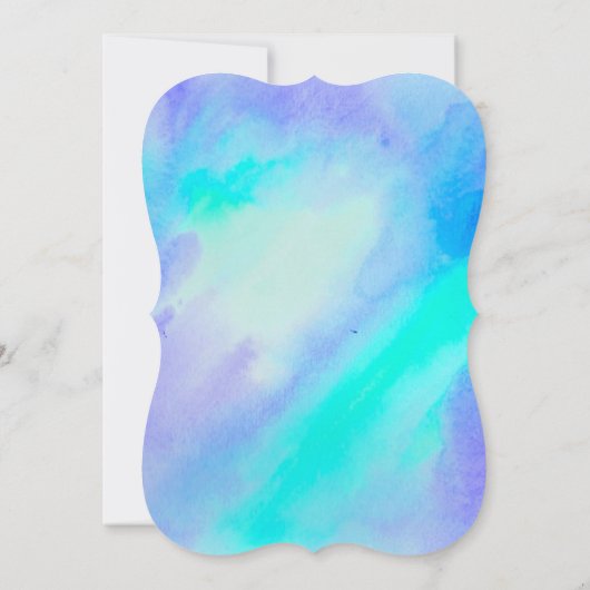 かわいいかわいらしマーメイドガールズ誕生日ブルーウォーター色 招待状 (裏面)