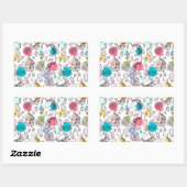 かわいいかわいらしユニコーン 長方形シール (シート)