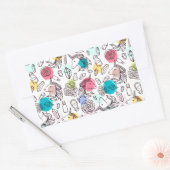 かわいいかわいらしユニコーン 長方形シール (封筒)