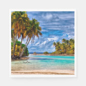 かわいいかわいらし夏ハワイアンビーチ水彩 スタンダードランチョンナプキン (正面)
