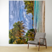 かわいいかわいらし夏ハワイアンビーチ水彩 タペストリー (インサイチュ)