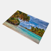 かわいいかわいらし夏ハワイアンビーチ水彩 ドアマット (アングル)