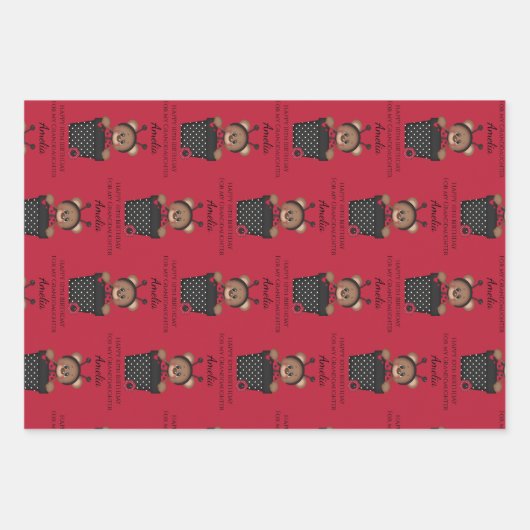 かわいいかわいらし孫娘ラディバグ子供の誕生日 ラッピングペーパーシート (正面2)