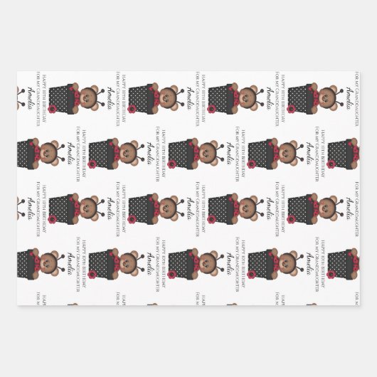 かわいいかわいらし孫娘ラディバグ子供の誕生日 ラッピングペーパーシート (正面)