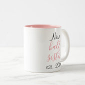 かわいいかわいらし甘い新しい姉妹家族の親戚 ツートーンマグカップ (正面右)