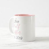 かわいいかわいらし甘い新しい姉妹家族の親戚 ツートーンマグカップ (正面左)