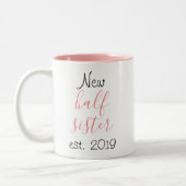かわいいかわいらし甘い新しい姉妹家族の親戚 ツートーンマグカップ (左)
