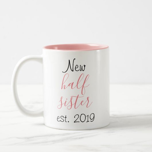 かわいいかわいらし甘い新しい姉妹家族の親戚 ツートーンマグカップ (左)