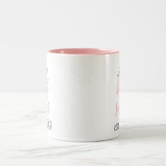 かわいいかわいらし甘い新しい姉妹家族の親戚 ツートーンマグカップ (中央)