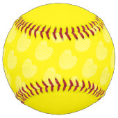 かわいいかわいらし黄色のハートパターン名 ソフトボール (正面)