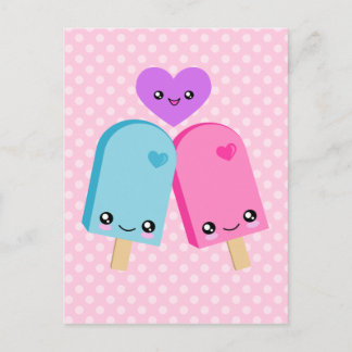 かわいいかわいらしPopsicles BFFポストカード ポストカード