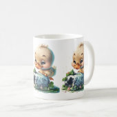 「かわいいがブラニーキスをするストーン・マグカップを掘り下げる コーヒーマグカップ (正面右)