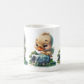 「かわいいがブラニーキスをするストーン・マグカップを掘り下げる コーヒーマグカップ (中央)