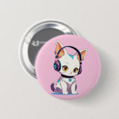 かわいいがヘッドフォンを揺らす 缶バッジ (正面&裏面)