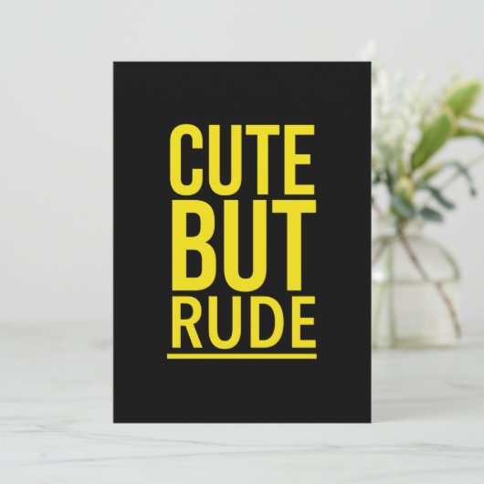 かわいいが粗野なおもしろい引用文が黄色 サンキューカード (スタンド正面)