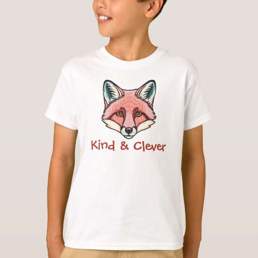 かわいいきつねの子供用Tシャツ 名前入れ可能 Tシャツ (正面)