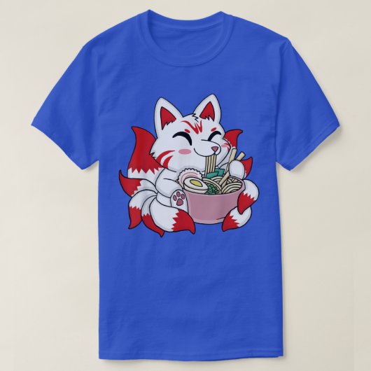 かわいいきつねラーメン日本の丼麺かわいい兄 Tシャツ (デザイン正面)