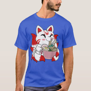 かわいいきつねラーメン日本の丼麺かわいい兄 Tシャツ