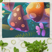 かわいいきのこたち キッチンタオル (折り畳み)